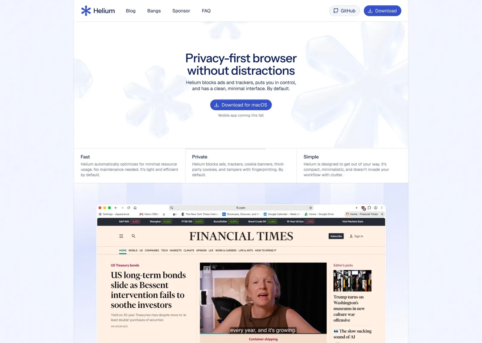[DEMO PROJECT] Helium, a privacy-first browser: hero